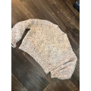 Hem & Thread Speckled Knit Sweater Cozy Fuzzy Women's Relaxed Fit medium